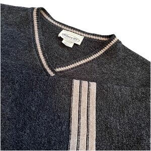 VTG Glory US Women's M Cropped Sweater‎ Gray Rugby Stripe Retro 80's Preppy USA